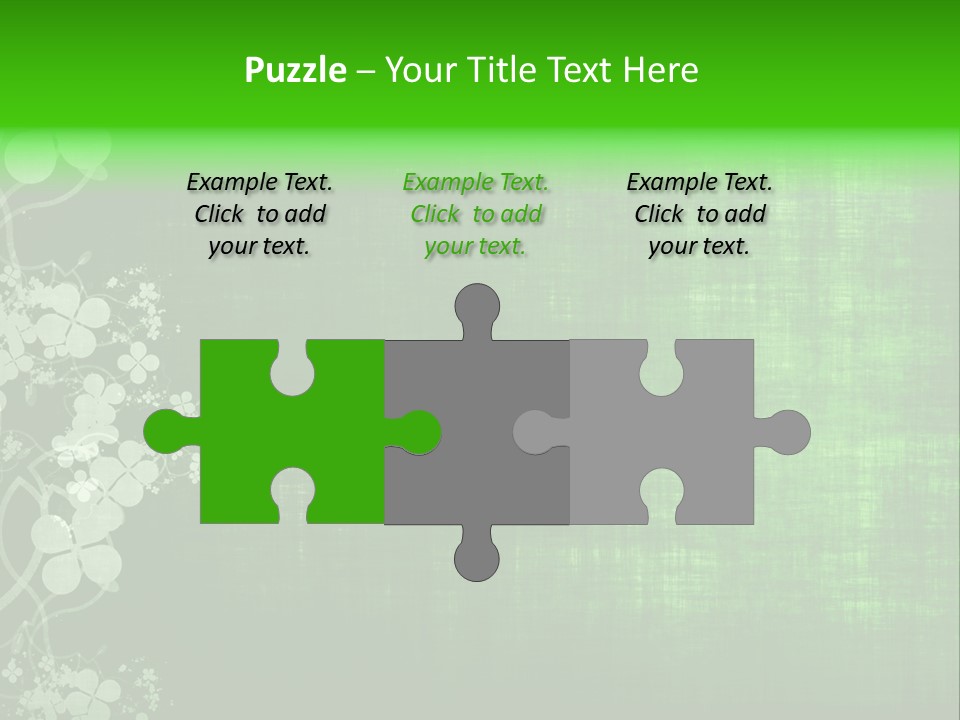 Green Grunge Floral Decor Old Texture Background PowerPoint Template