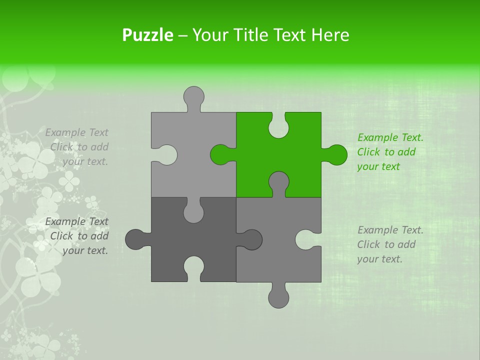 Green Grunge Floral Decor Old Texture Background PowerPoint Template