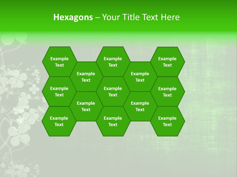 Green Grunge Floral Decor Old Texture Background PowerPoint Template