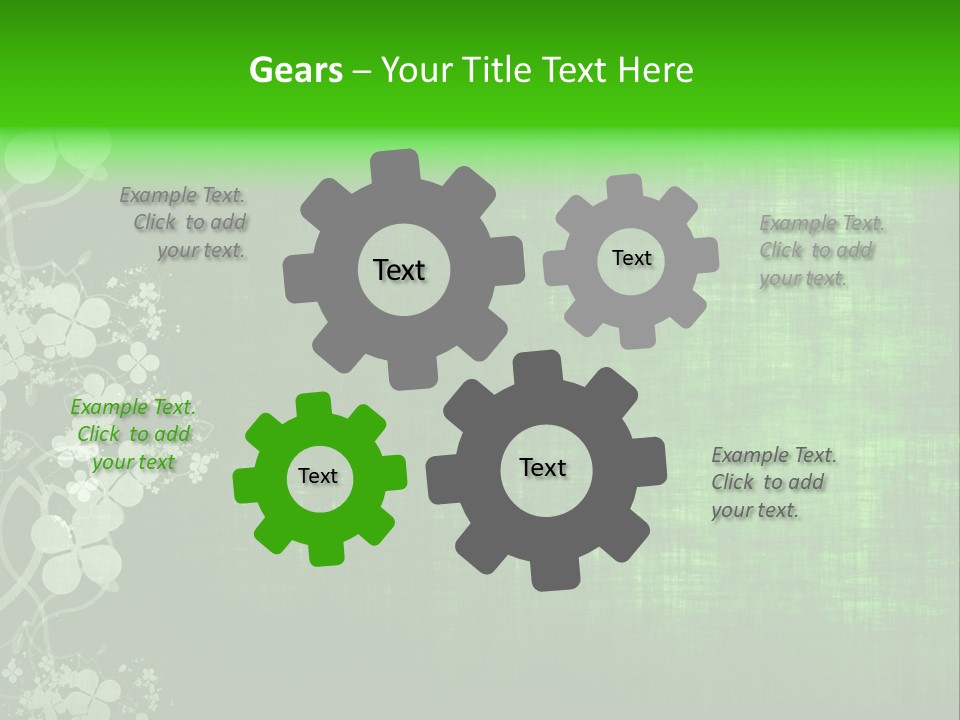 Green Grunge Floral Decor Old Texture Background PowerPoint Template