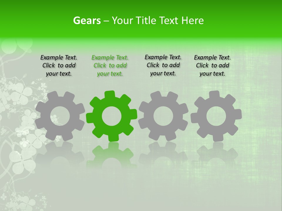 Green Grunge Floral Decor Old Texture Background PowerPoint Template