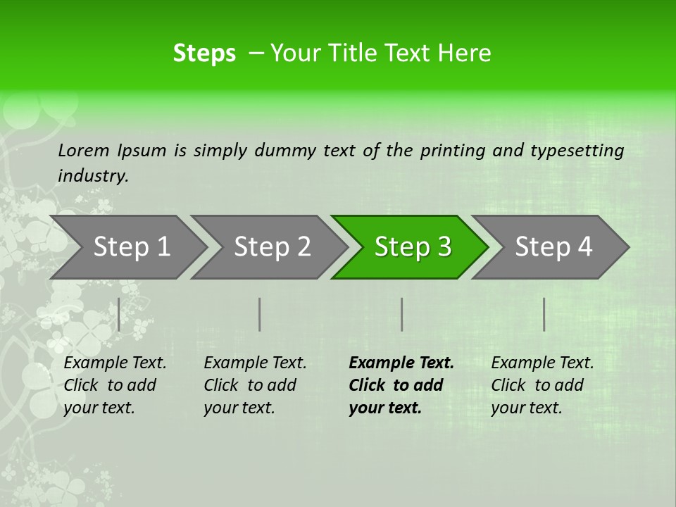 Green Grunge Floral Decor Old Texture Background PowerPoint Template