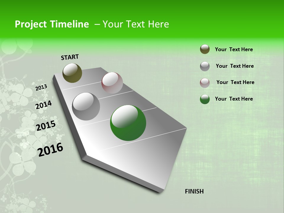 Green Grunge Floral Decor Old Texture Background PowerPoint Template