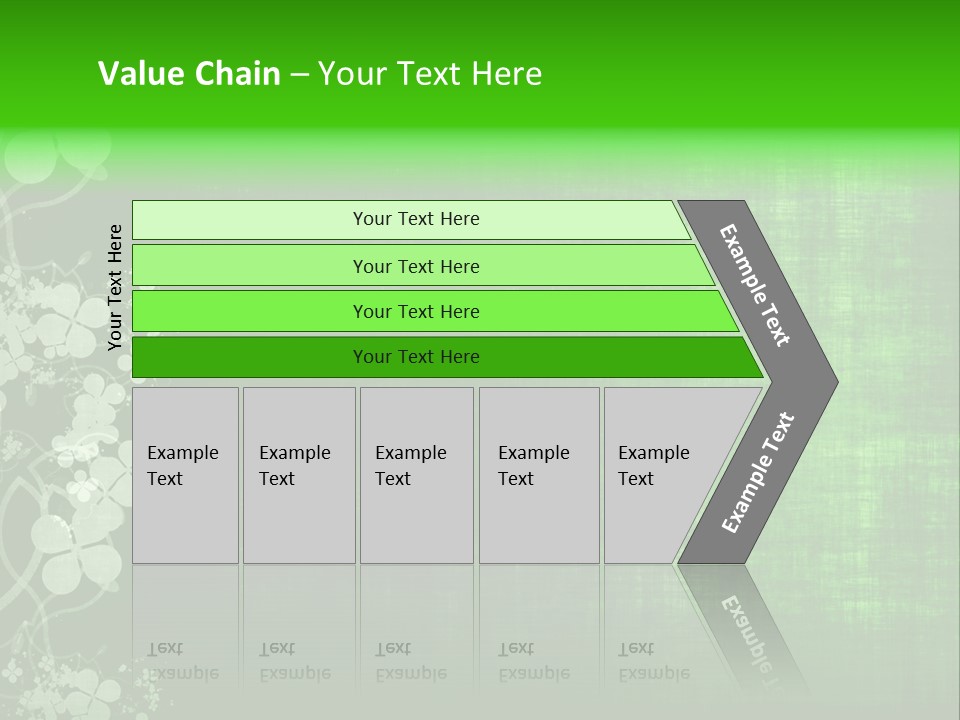 Green Grunge Floral Decor Old Texture Background PowerPoint Template