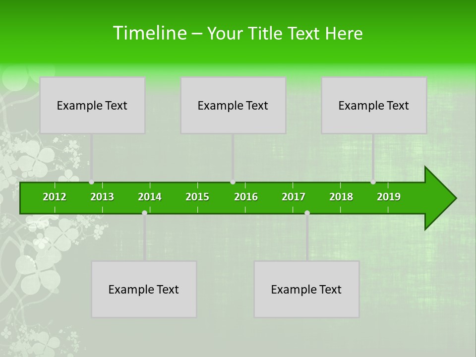 Green Grunge Floral Decor Old Texture Background PowerPoint Template