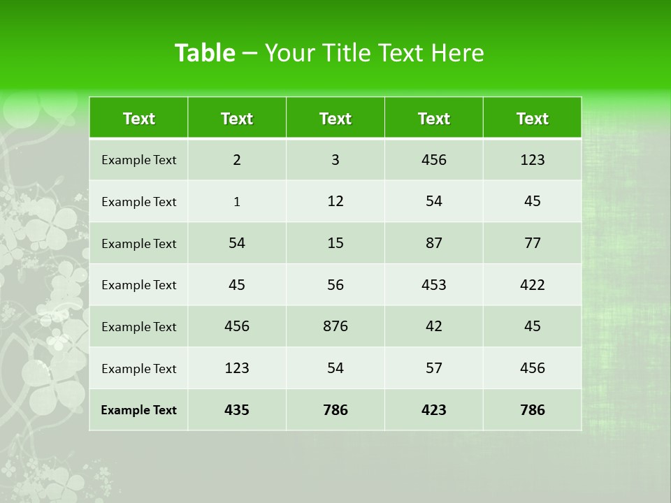 Green Grunge Floral Decor Old Texture Background PowerPoint Template