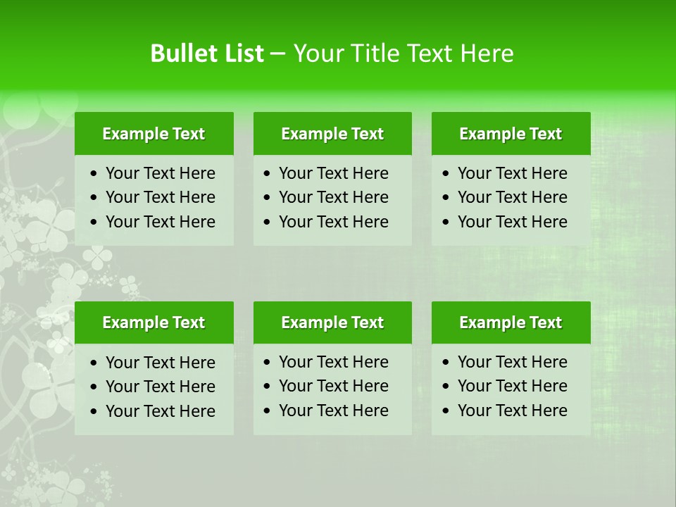 Green Grunge Floral Decor Old Texture Background PowerPoint Template