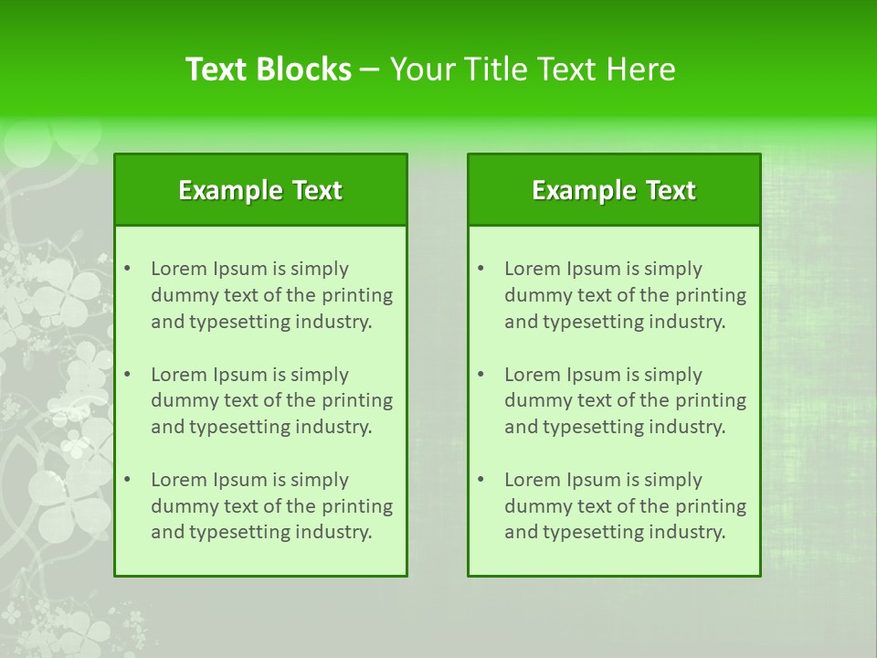 Green Grunge Floral Decor Old Texture Background PowerPoint Template