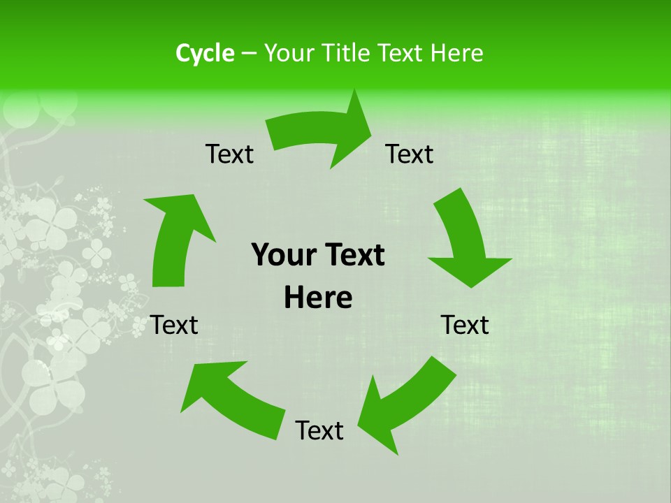 Green Grunge Floral Decor Old Texture Background PowerPoint Template