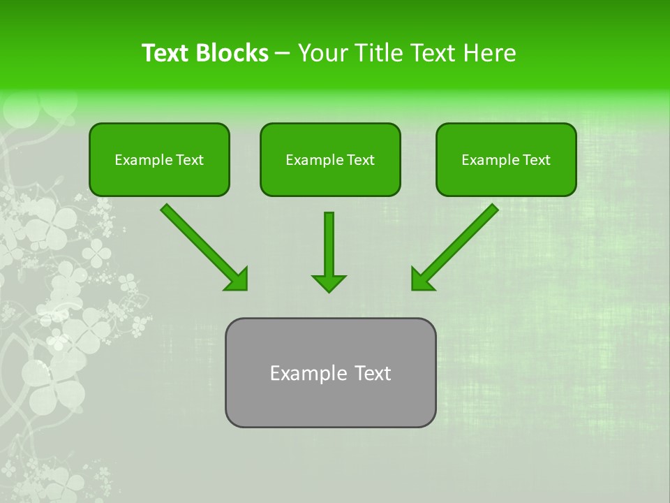 Green Grunge Floral Decor Old Texture Background PowerPoint Template
