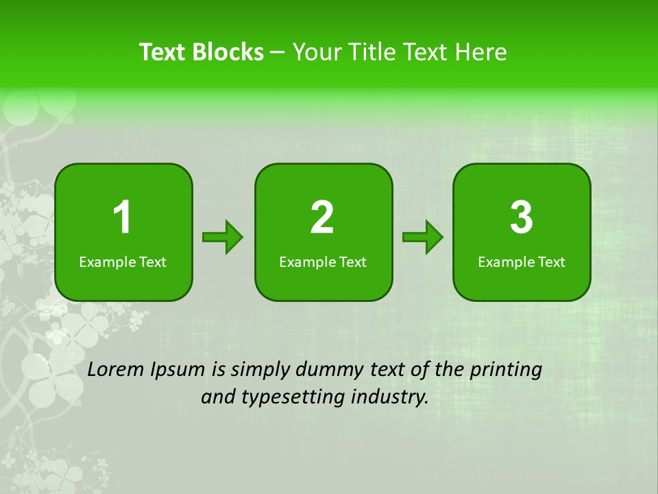 Green Grunge Floral Decor Old Texture Background PowerPoint Template