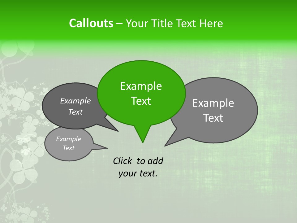 Green Grunge Floral Decor Old Texture Background PowerPoint Template