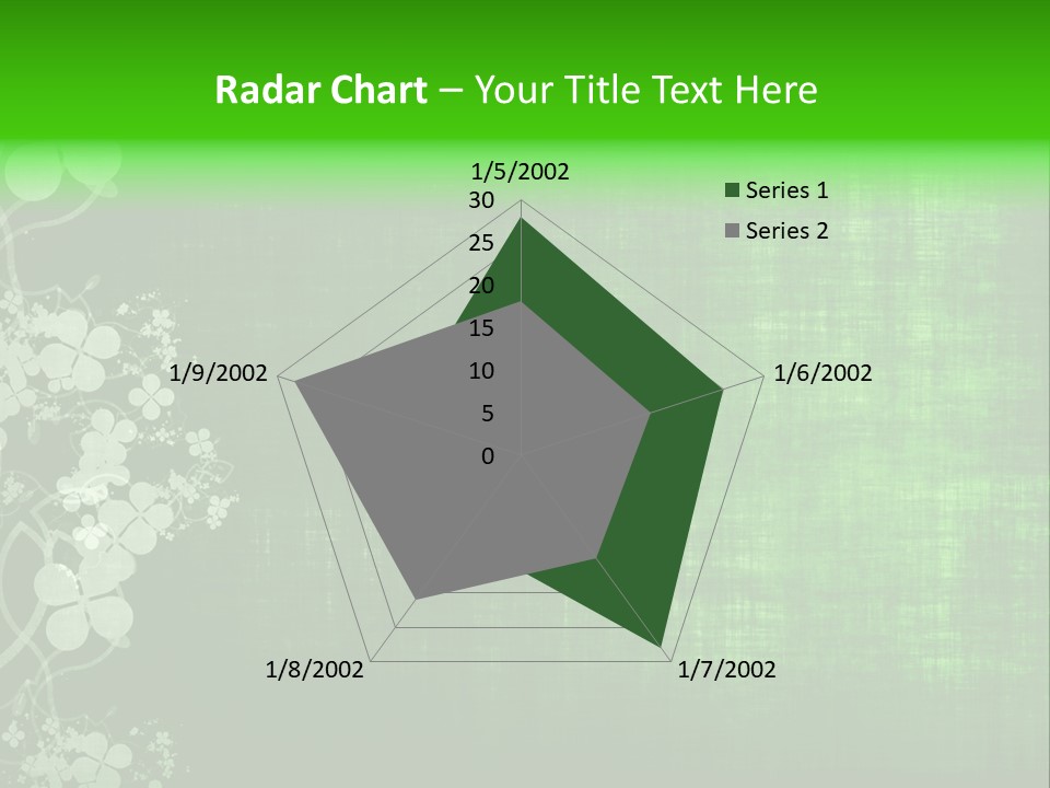Green Grunge Floral Decor Old Texture Background PowerPoint Template