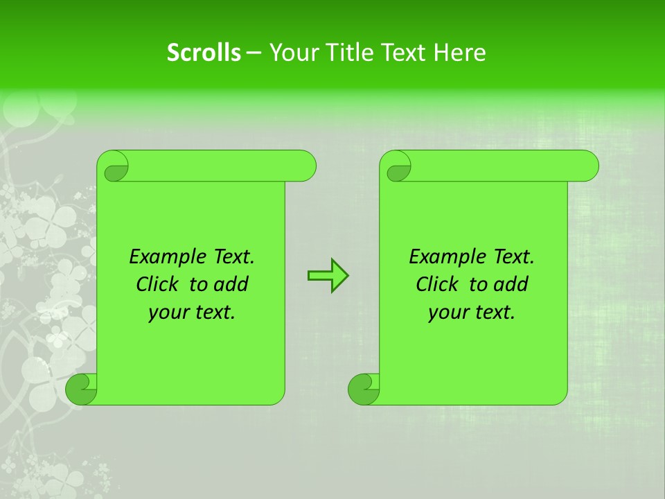 Green Grunge Floral Decor Old Texture Background PowerPoint Template