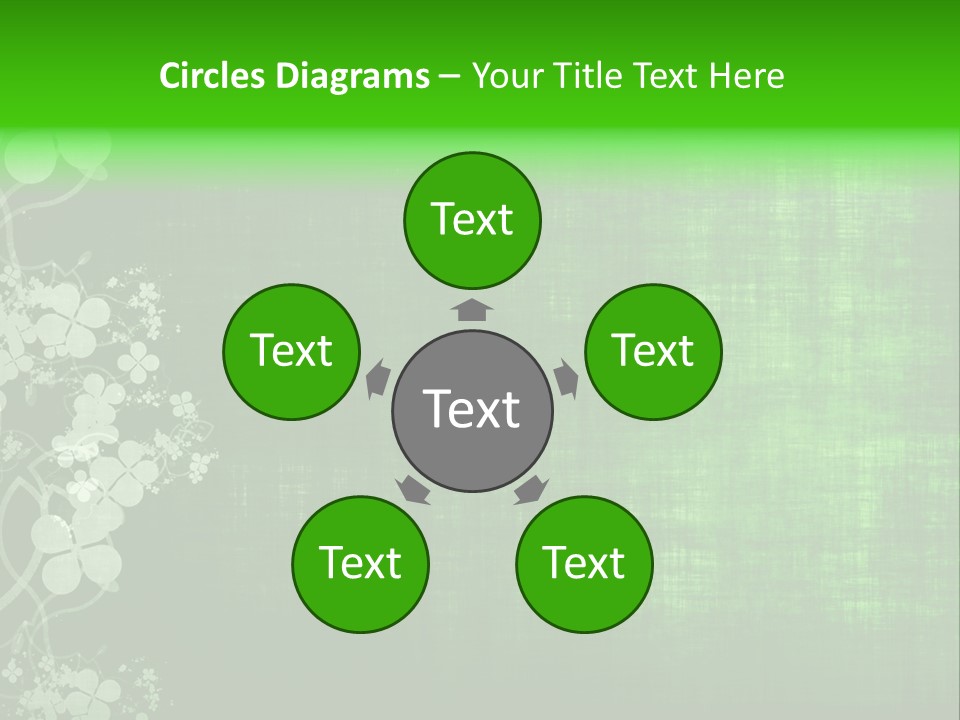 Green Grunge Floral Decor Old Texture Background PowerPoint Template