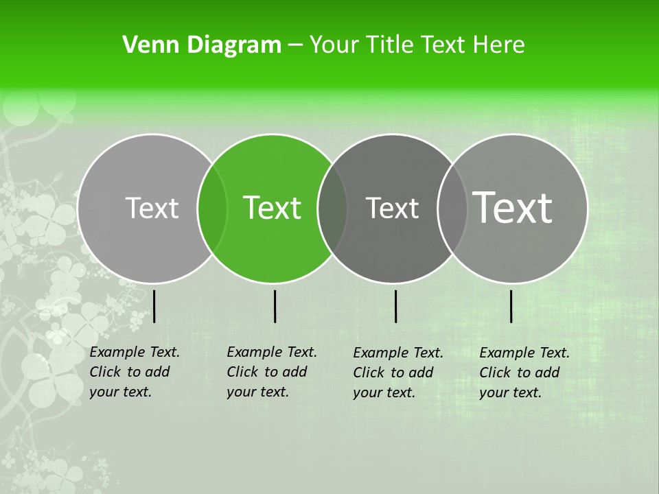 Green Grunge Floral Decor Old Texture Background PowerPoint Template