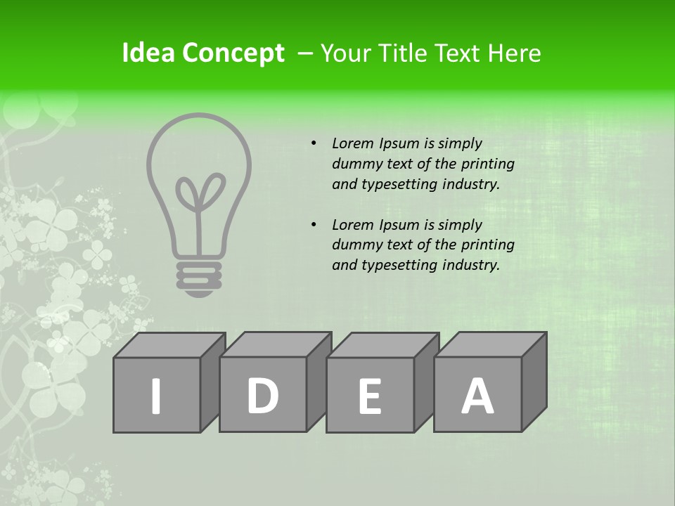 Green Grunge Floral Decor Old Texture Background PowerPoint Template