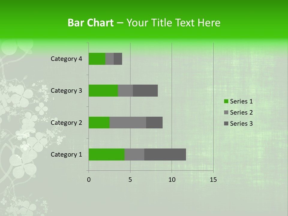 Green Grunge Floral Decor Old Texture Background PowerPoint Template