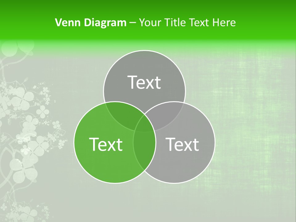 Green Grunge Floral Decor Old Texture Background PowerPoint Template