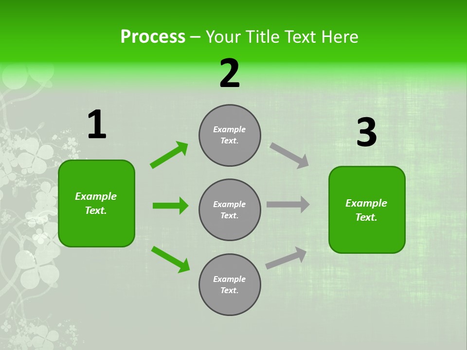 Green Grunge Floral Decor Old Texture Background PowerPoint Template