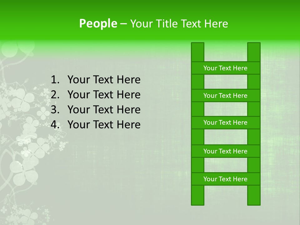 Green Grunge Floral Decor Old Texture Background PowerPoint Template