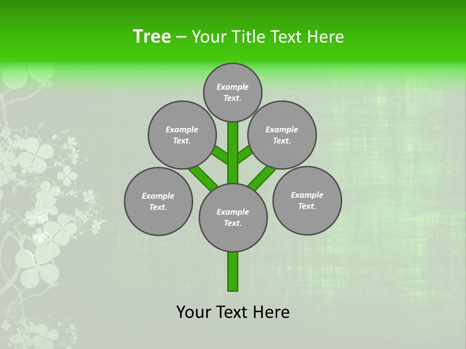 Green Grunge Floral Decor Old Texture Background PowerPoint Template