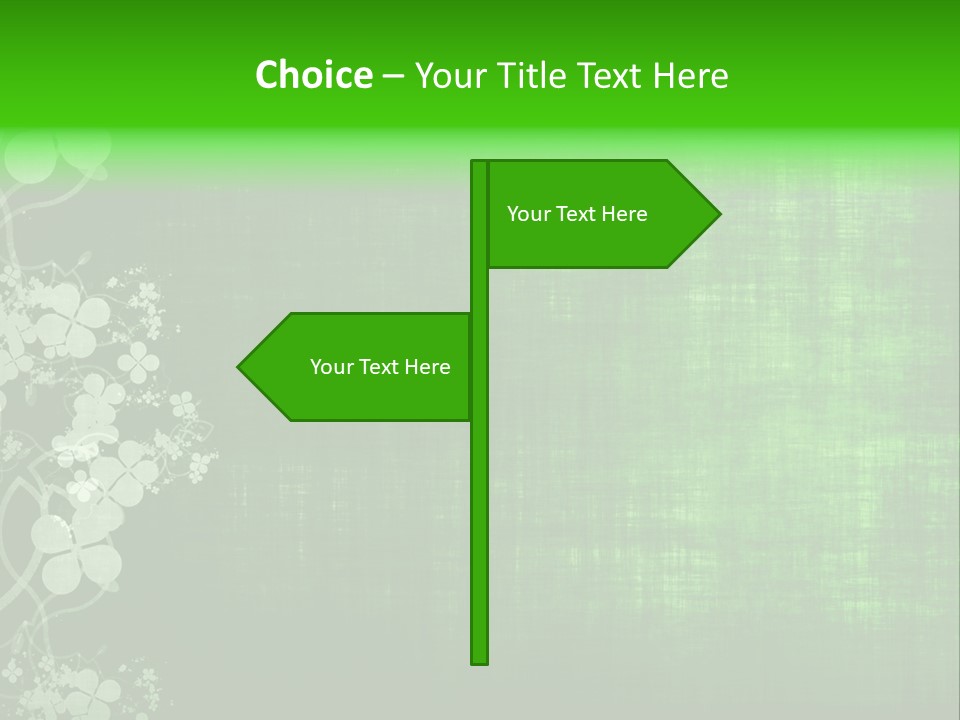 Green Grunge Floral Decor Old Texture Background PowerPoint Template