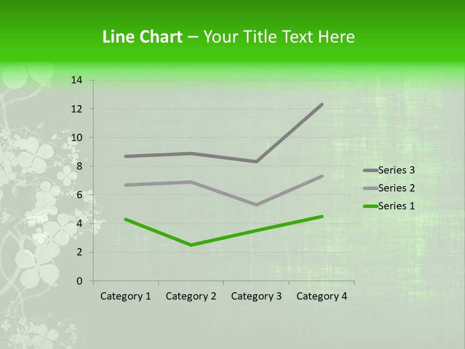 Green Grunge Floral Decor Old Texture Background PowerPoint Template