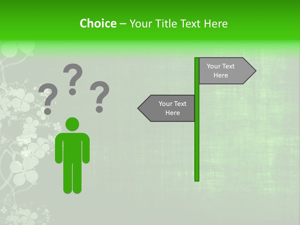 Green Grunge Floral Decor Old Texture Background PowerPoint Template