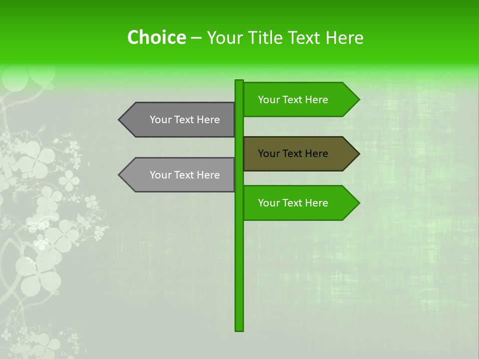Green Grunge Floral Decor Old Texture Background PowerPoint Template