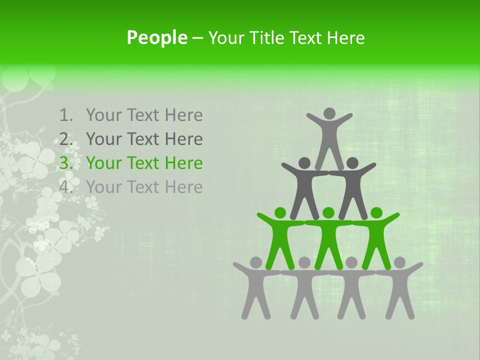 Green Grunge Floral Decor Old Texture Background PowerPoint Template