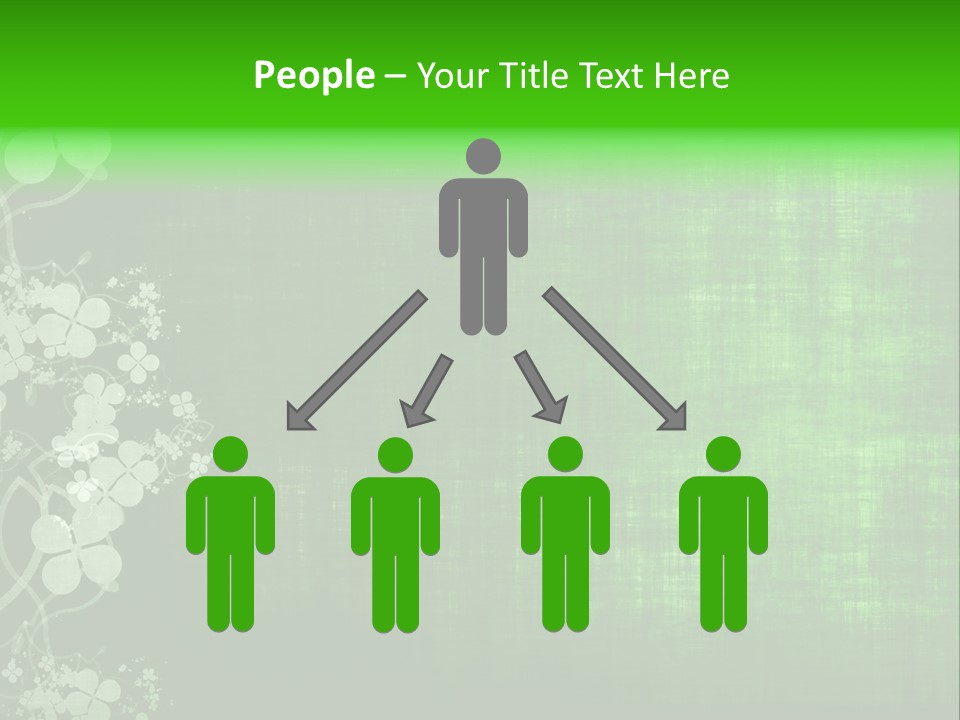 Green Grunge Floral Decor Old Texture Background PowerPoint Template