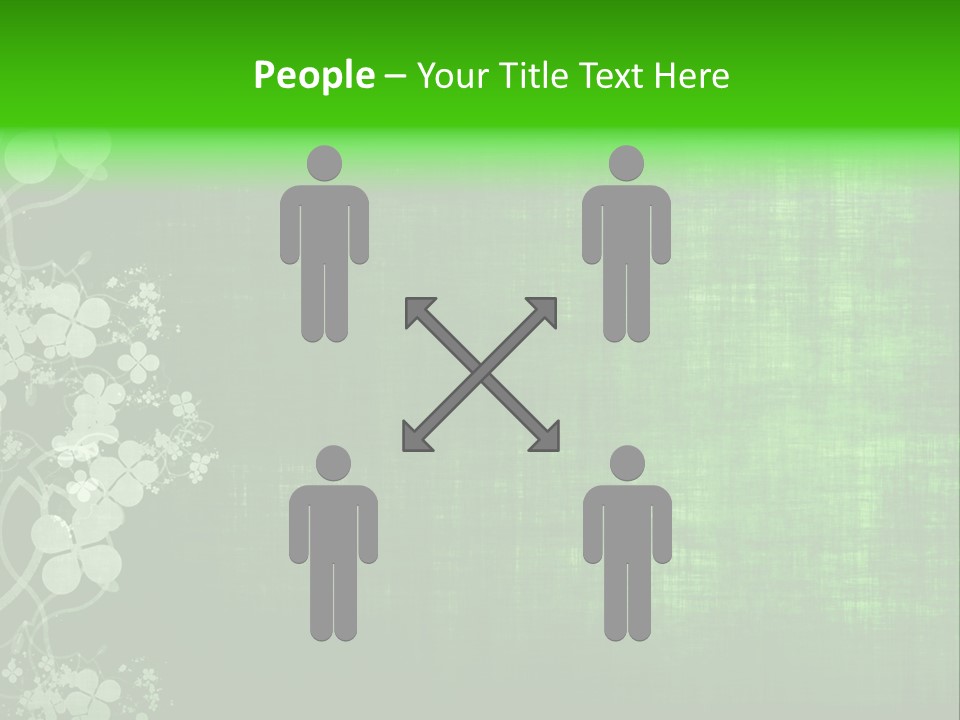 Green Grunge Floral Decor Old Texture Background PowerPoint Template