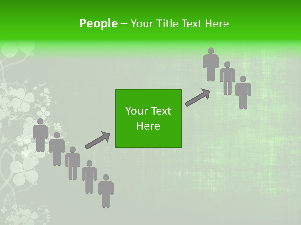 Green Grunge Floral Decor Old Texture Background PowerPoint Template