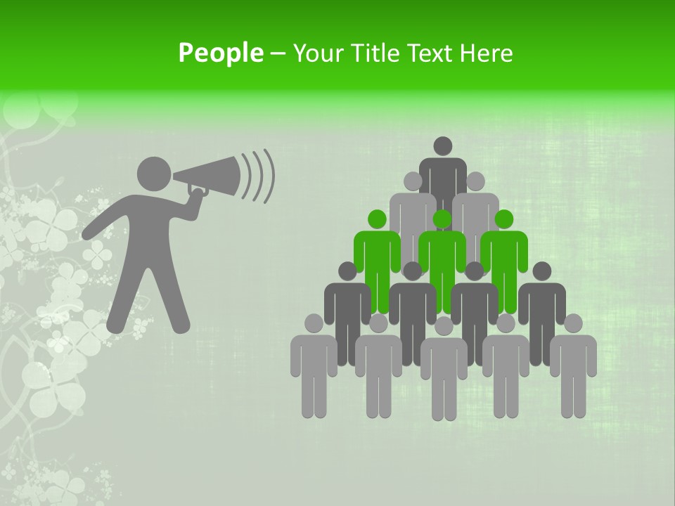 Green Grunge Floral Decor Old Texture Background PowerPoint Template