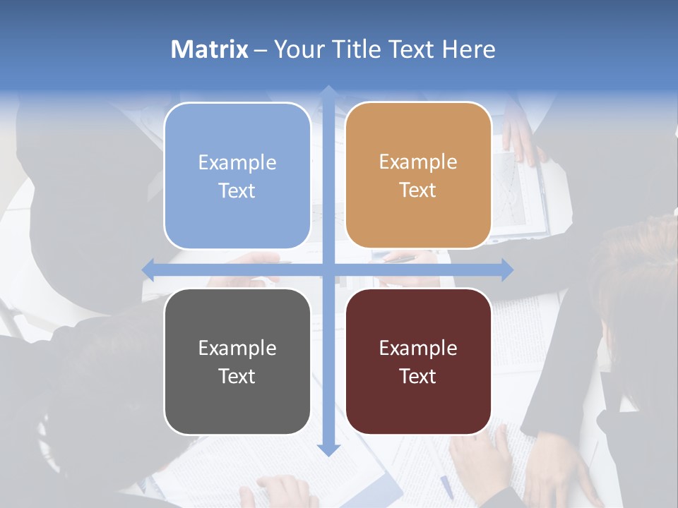 Above View Of Successful Workteam Discussing New Plan At Meeting PowerPoint Template