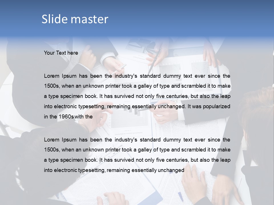 Above View Of Successful Workteam Discussing New Plan At Meeting PowerPoint Template