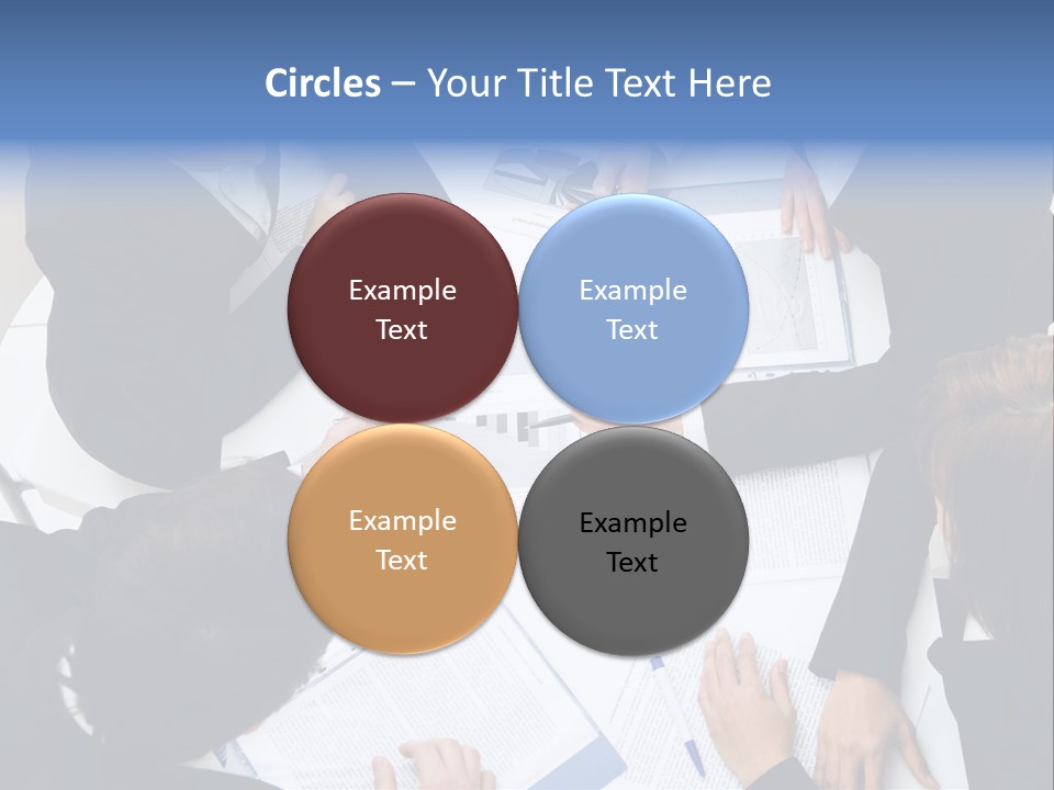 Above View Of Successful Workteam Discussing New Plan At Meeting PowerPoint Template