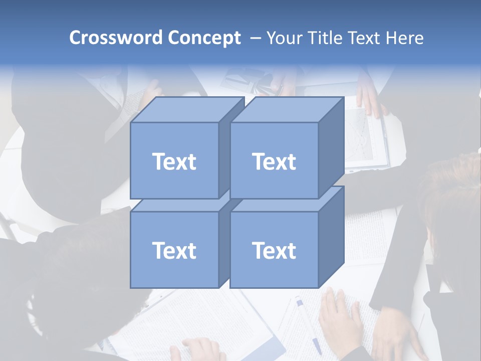 Above View Of Successful Workteam Discussing New Plan At Meeting PowerPoint Template