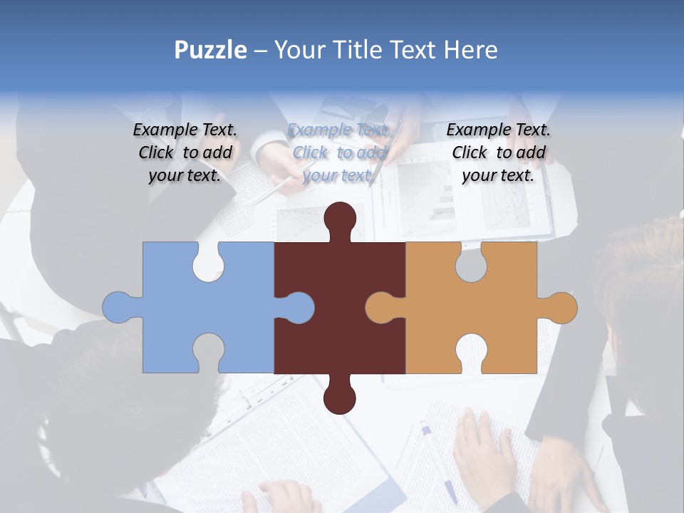 Above View Of Successful Workteam Discussing New Plan At Meeting PowerPoint Template
