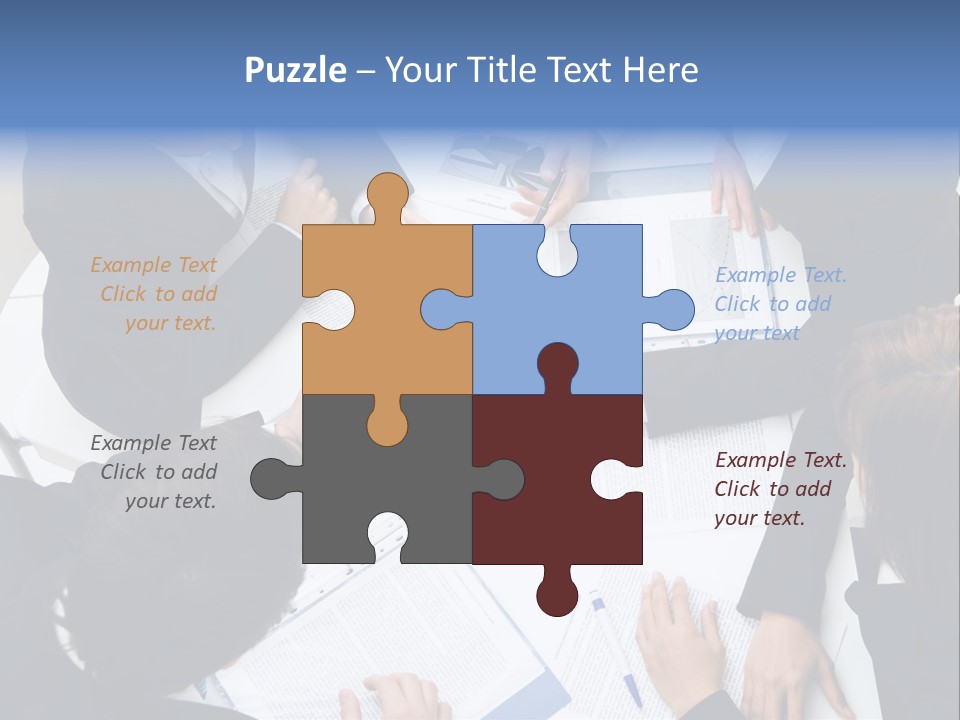 Above View Of Successful Workteam Discussing New Plan At Meeting PowerPoint Template