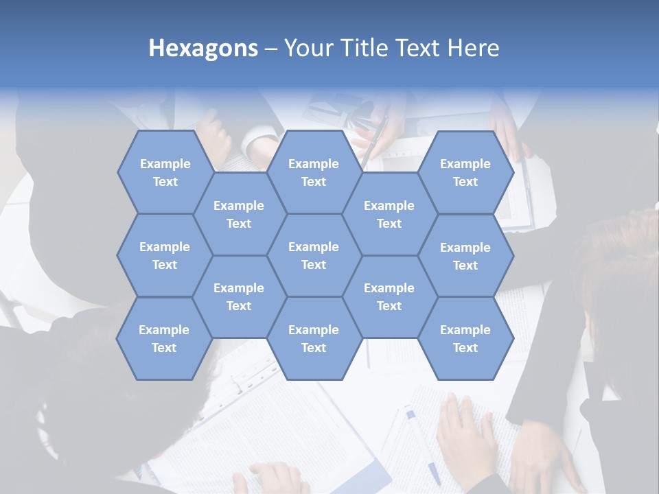 Above View Of Successful Workteam Discussing New Plan At Meeting PowerPoint Template