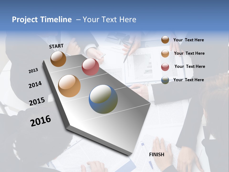 Above View Of Successful Workteam Discussing New Plan At Meeting PowerPoint Template