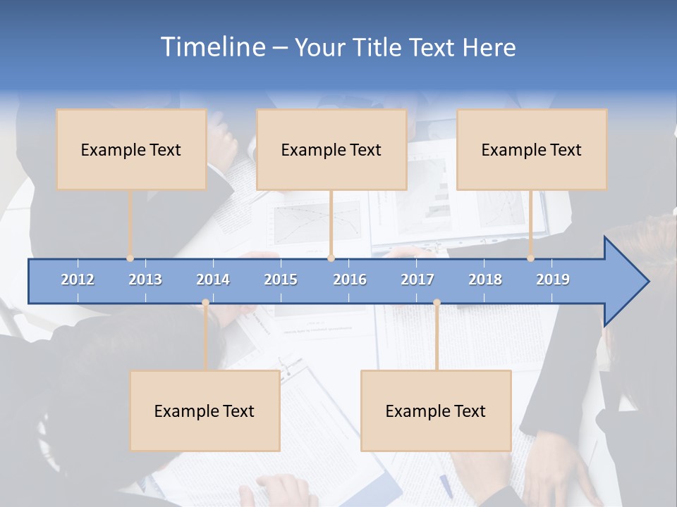 Above View Of Successful Workteam Discussing New Plan At Meeting PowerPoint Template