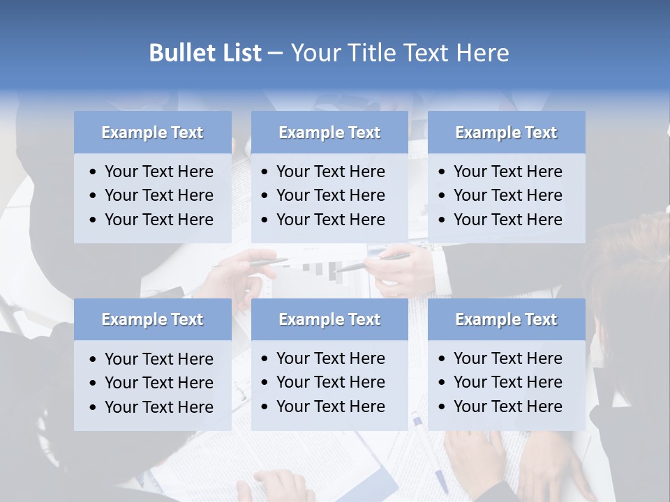 Above View Of Successful Workteam Discussing New Plan At Meeting PowerPoint Template