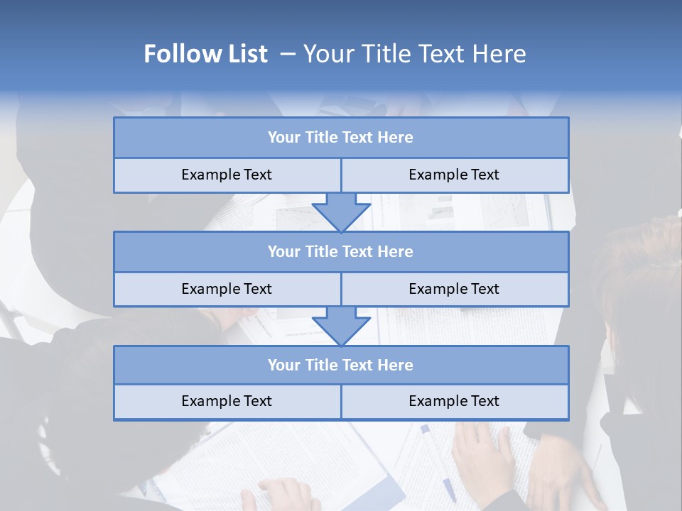 Above View Of Successful Workteam Discussing New Plan At Meeting PowerPoint Template