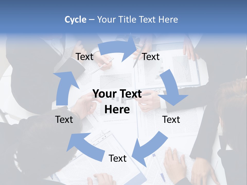 Above View Of Successful Workteam Discussing New Plan At Meeting PowerPoint Template