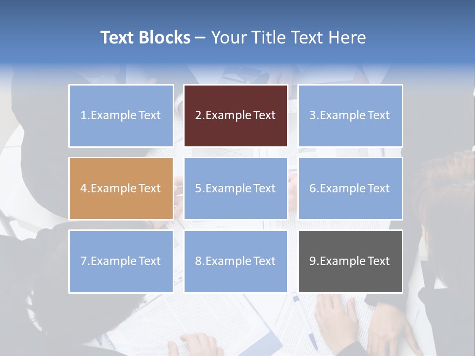Above View Of Successful Workteam Discussing New Plan At Meeting PowerPoint Template