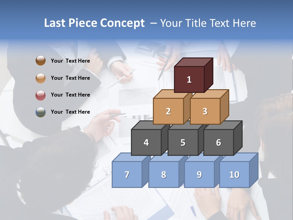 Above View Of Successful Workteam Discussing New Plan At Meeting PowerPoint Template