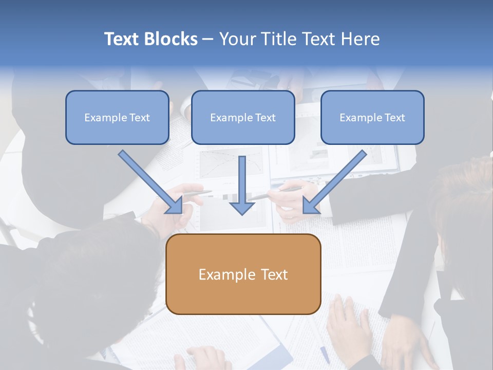 Above View Of Successful Workteam Discussing New Plan At Meeting PowerPoint Template